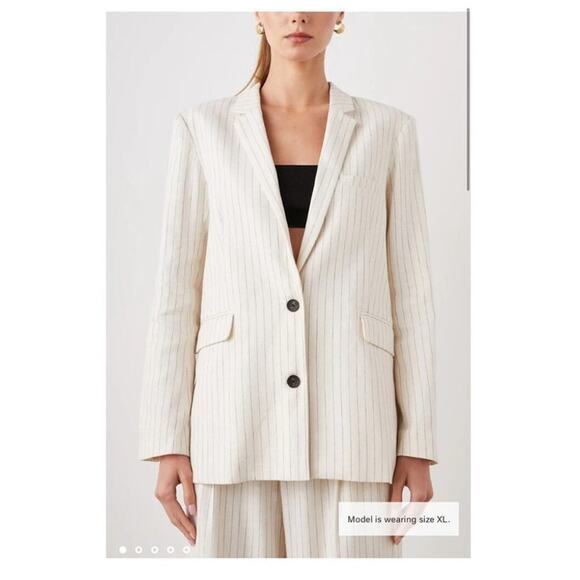 NWT sz: M Rails Stanton Ivory Pinstripe Blazer (shorts are listed separately) - Picture 1 of 12